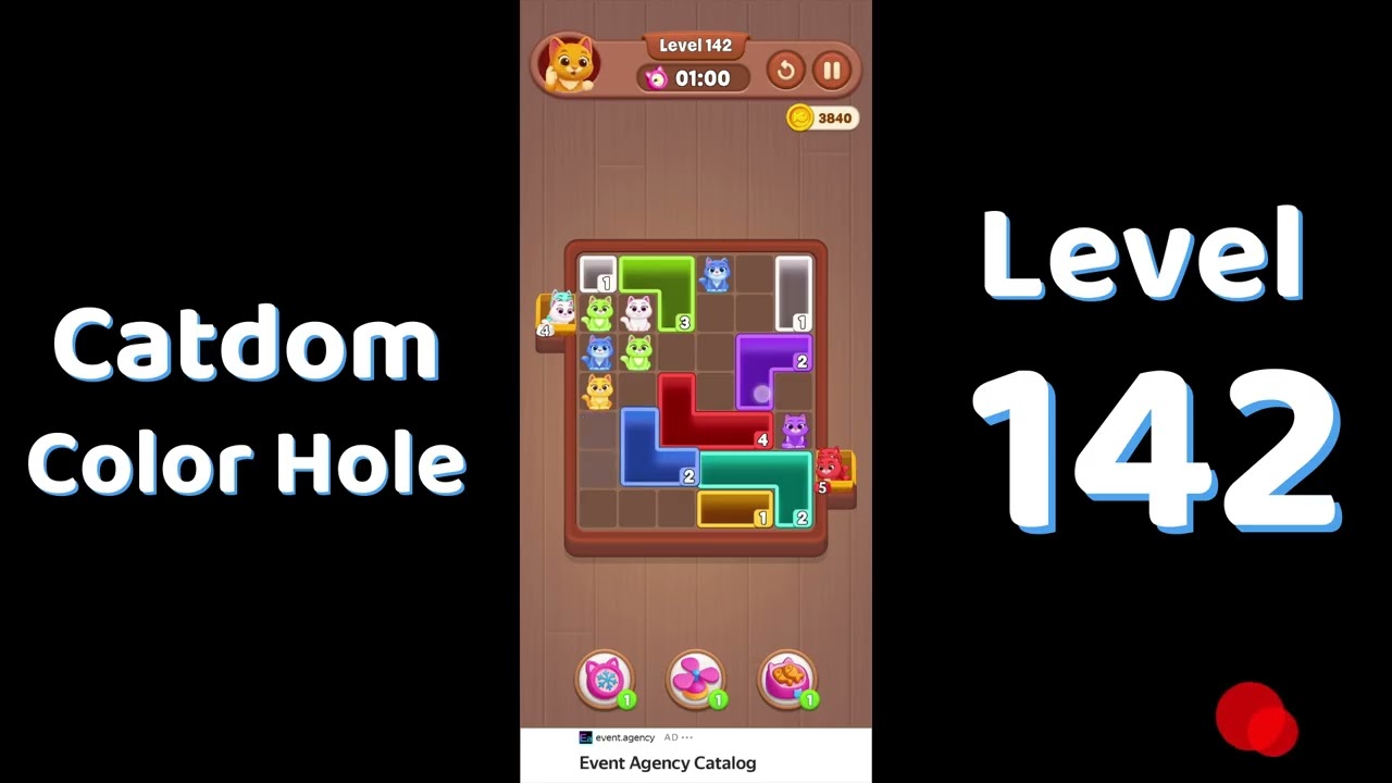 Catdom Level 142 walkthrough | Color Hole 🐱🕳️| Solutionguruji