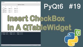 Insert CheckBoxes To QTableWIdget | PyQt6 Tutorial