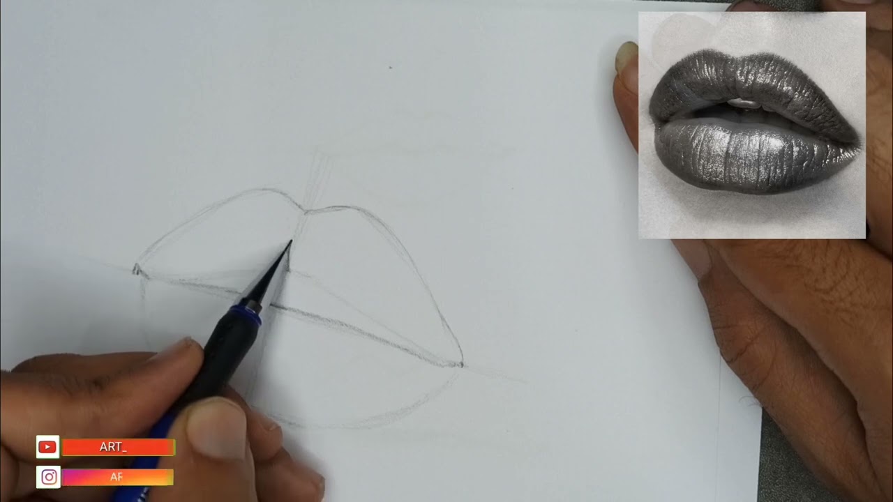 آموزش طراحی لب سه رخ