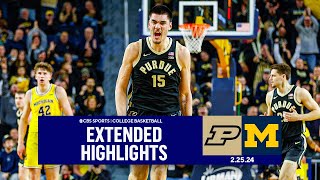 No. 3 Purdue at Michigan: College Basketball Extended Highlights I CBS Sports