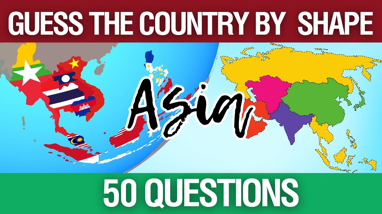 Name the Country by Shape Quiz - ASIA - YouTube