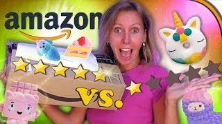 SQUISHY Amazon CHALLENGE 🌟 Anti-Stress Spielzeug bewerten 🌟 1 Sterne vs 5 Sterne