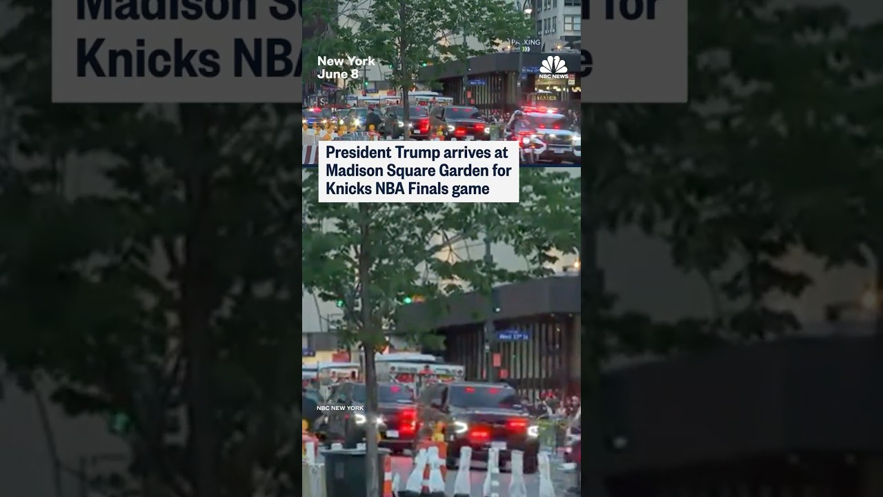 President Trump’s motorcade arrives at MSG for Knicks NBA Finals game