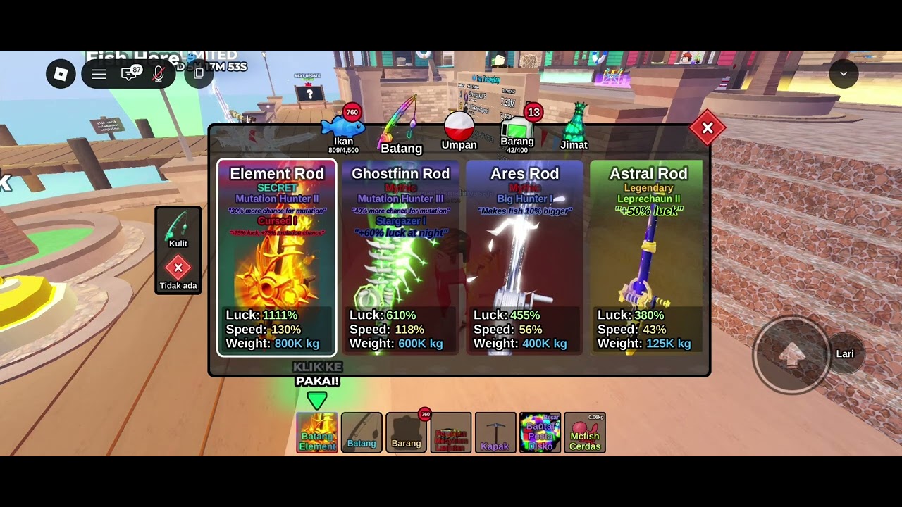 DAY 8 mancing pake element rod 