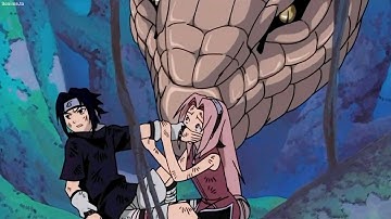 Orochimaru makes Sasuke and Sakura scare faint after their first glance in the Chunin Exams Stage 2