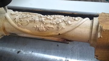 1325 CNC router carve round wood by rotary axis