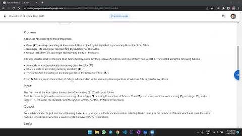 Google Kick Start Round F 2022 || Solution || Sort the fabrics.py