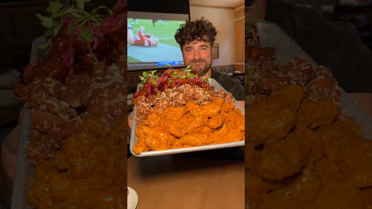 100 WING PLATTER for FOOTBALL SEASON from Bramalo in Bellmore, NY on Long Island! 🍗🔥 #DEVOURPOWER