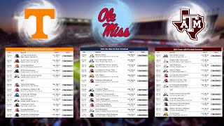 Tennessee Ole Miss Texas A M 2023 Way-Too-Early Schedule