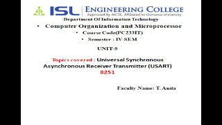 IT Lecture -  25 (UNIT-5)   8251 USART