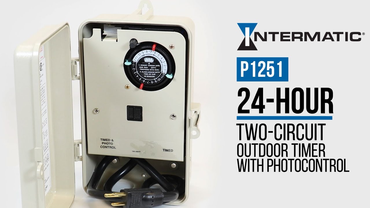 Intermatic P1251P 2Circuit Outdoor Timer with GFCI & Photocontrol