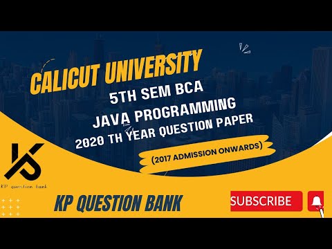 5th sem BCA - Java programming 2020th year question paper