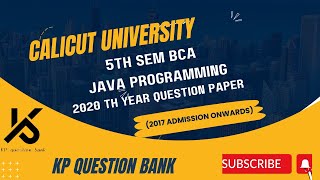5th sem BCA - Java programming 2020th year question paper