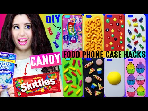 10 DIY Candy Food Phone Case Hacks Decorate iPhone Cases w/ Skittles Gummy Bears Mac-N-Cheese