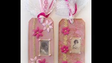 Mixed media Art tags /how to make Mixed Media Art Tags/ Tutorial/#ThinkPinkArt