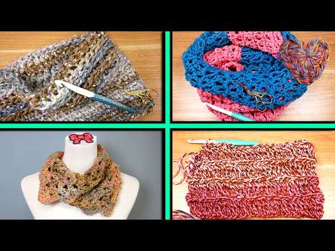 Crochet | 4 x Infinity Scarves for Autumn | Cozy Wool Ideas in Great Patterns & Colors