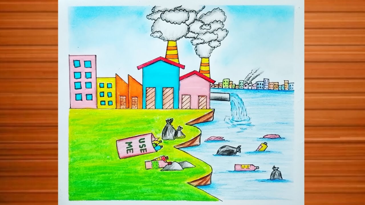 Ending Plastic Pollution Globally Drawing / Environment Pollution Drawing / Poribesh Duson Drawing