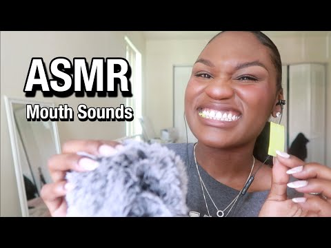 ASMR l Mouth Sounds [mic fluffing, gum chewing, visual triggers]