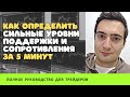 КАК ЗА 5 МИНУТ ОПРЕДЕЛИТЬ СИЛЬНЫЕ УРОВНИ ПОДДЕРЖКИ И СОПРОТИВЛЕНИЯ