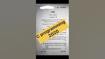BCA 1st semester (2020) | C programing| #bca104  #brabu #bca #question_academy exam