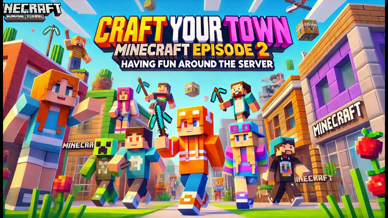 Craft Your Town Minecraft Server Episode 2: Having fun around the ...