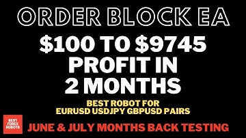 Order Block EA MT4 Forex Robot 2023 June And July Month Back Testing | Best forex robots