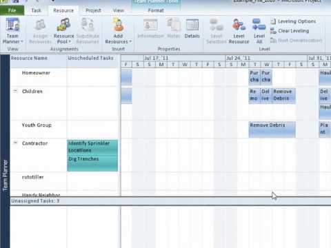 team planner ms project 2010 tutorial youtube