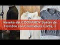 Reseña del COOFANDY Suéter de Hombre con Cremallera Corta, Jersey de Punto Cuello Alto Manga Larga A