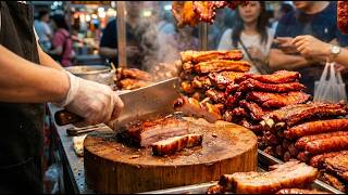 Inside a Busy Chinese BBQ Stall: Non-Stop Cleaver Chopping ASMR