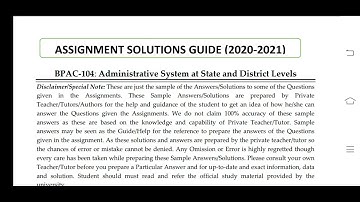 BPAC 104 Ignou Solved Assignment