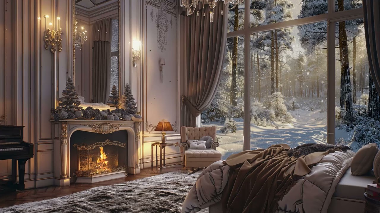 Majestic Winter Refuge: Grand Piano & Fireplace ASMR for Supreme Comfort