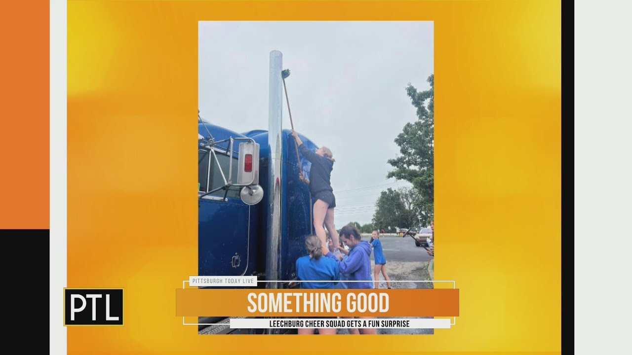 Something Good: Big rig pulls into Leechburg cheerleaders' car wash fundraiser