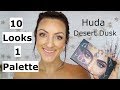 10 Looks 1 Palette | Huda Beauty Desert Dusk palette