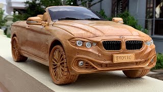 #84 Wood Carving  BMW 428i Convertible  Woodworking Art