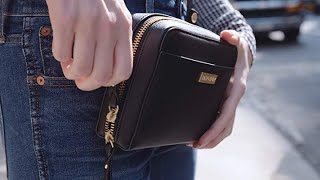 Skip Hop Adjustable Greenwich Easy - Access Convertible Hip Pack, Vegan Leather, Dusty Rose Resimi