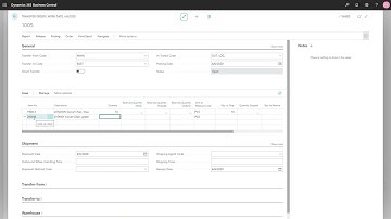 Dynamics 365 Business Central - How to Create a Transfer Order