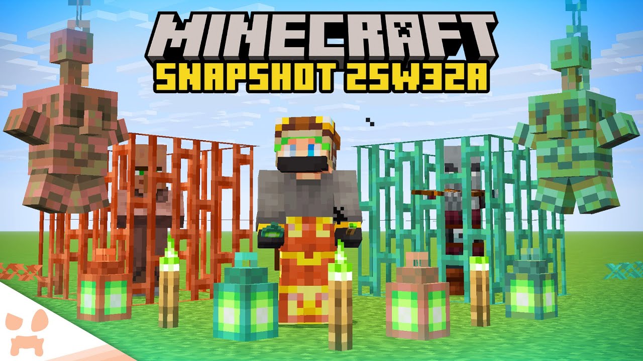 NEW MINECRAFT COPPER LANTERNS, BARS, GREEN TORCHES, + MORE ARE HERE! (snapshot 25w32a)