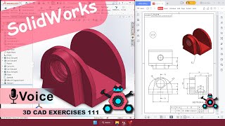 SolidWorks | 3D CAD EXERCISES 111 | StudyCadCam | Solution Tutorial |