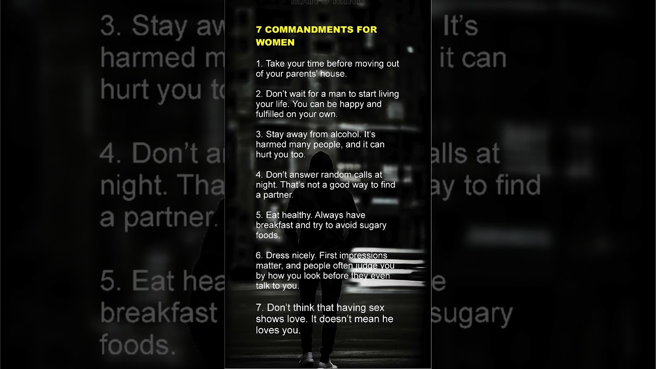 7 COMMANDMENTS FOR WOMEN 