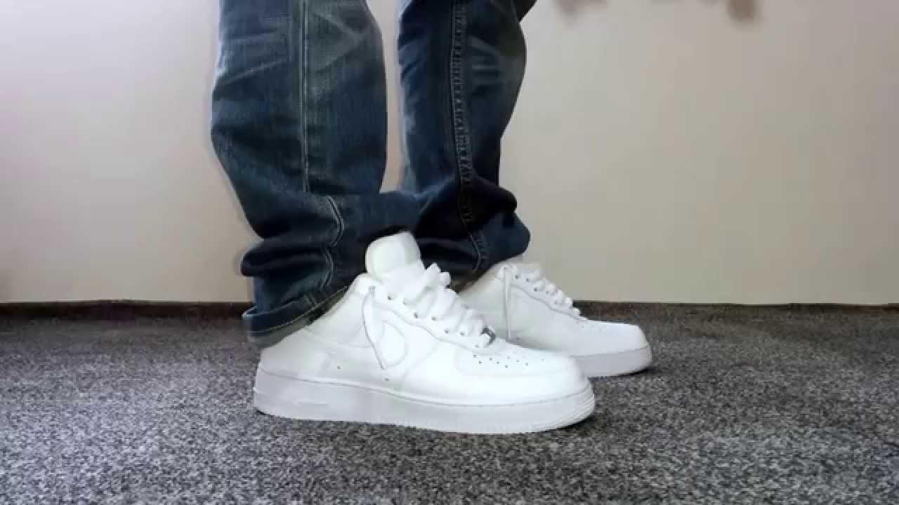 Nike Air Force 1 Mid White On Feet