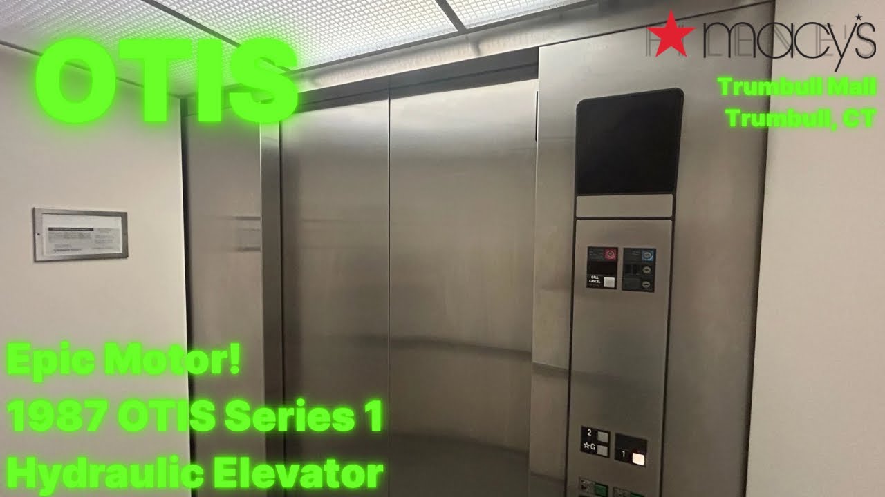 Epic Motor! 1987 OTIS Series 1 Hydraulic Elevator | Macy*s | Trumbull Mall | Trumbull, CT