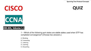 CCNA Quiz - Spanning Tree Protocol Concepts #ccna #ciscoccna #networkengineer #spanningtree