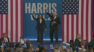 Harris, Walz rally for 1st time since VP announcement