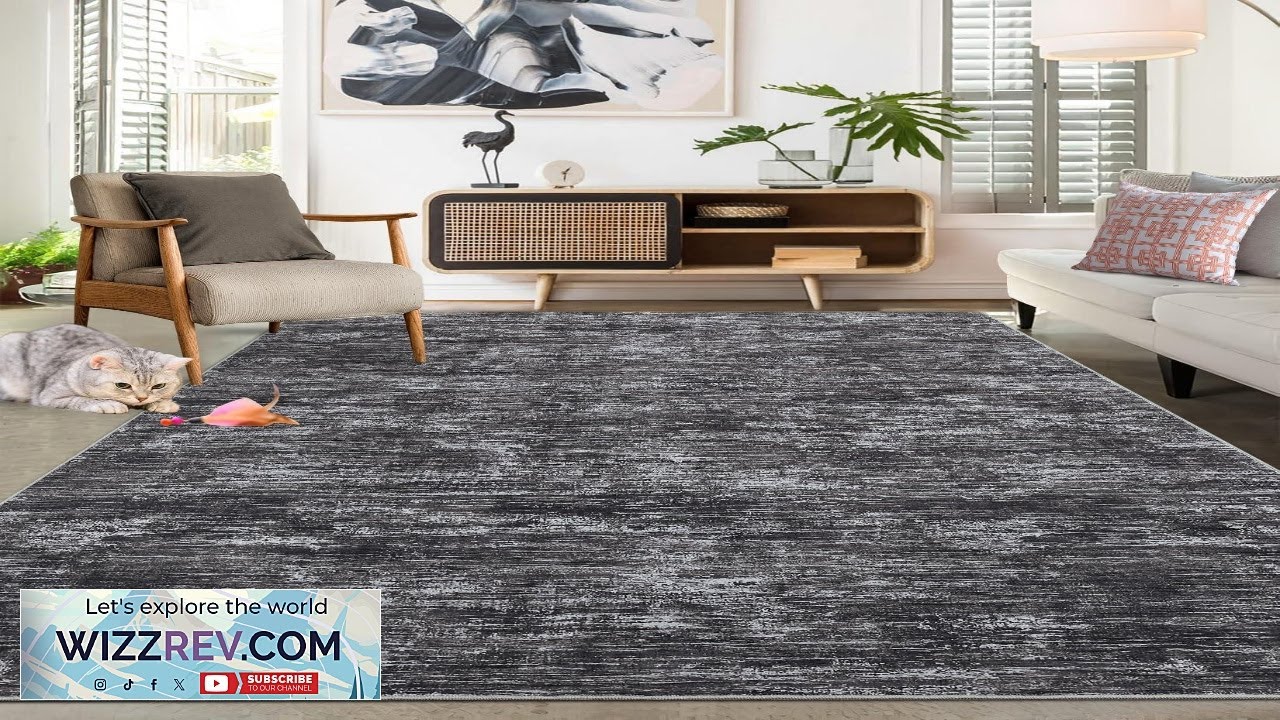 Ковер Garvee Solid Dark Grey 3x5 для спальни, моющийся ковер для гостиной