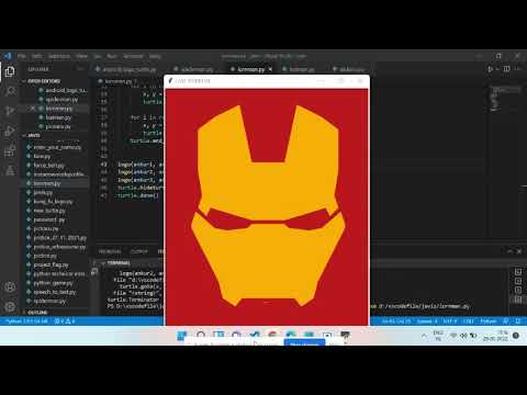 how to create Iron man face use by python turtle # short #python