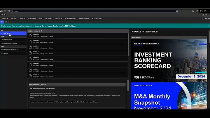 Introduction to SDC Platinum via LSEG Workspace
