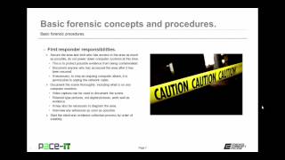 PACE-IT Security+ 2.4 - Basic Forensic Procedures