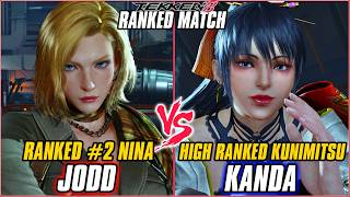 TEKKEN 8 - JODD (Ranked #2 Nina) vs KANDA (High Ranked Kunimitsu) | T8 RANKED MATCHES