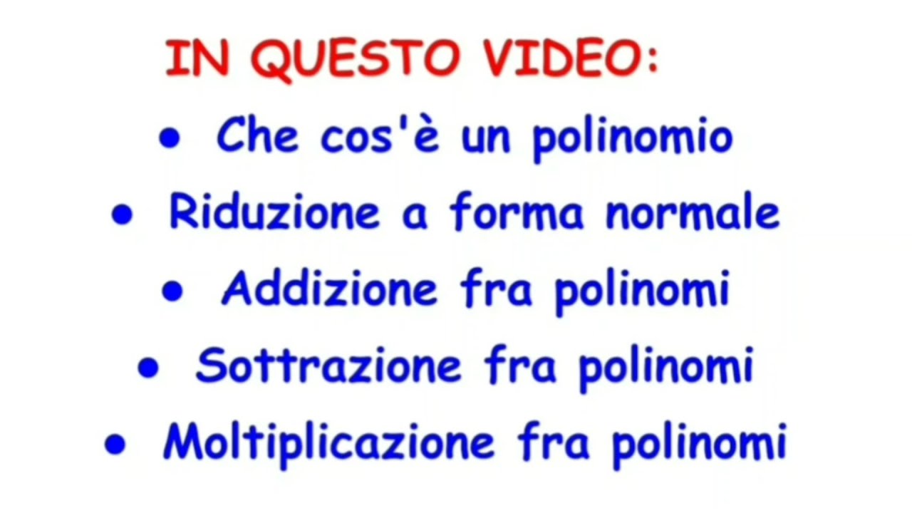 POLINOMI: cosa sono e come eseguire le operazioni