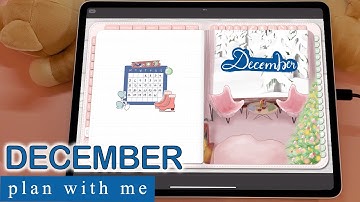 PLAN WITH ME | December 2022 Digital Planner / Journal Setup | with iPad | Festive Winter theme
